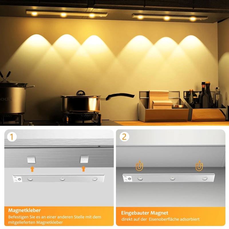 UltraThin Wireless Motion Sensor LED Cabinet Light With USB Rechargeable Battery 4