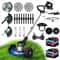 Cordless Riding Reel Lawn Mower And Weed Trimmer With Dual Batteries 10