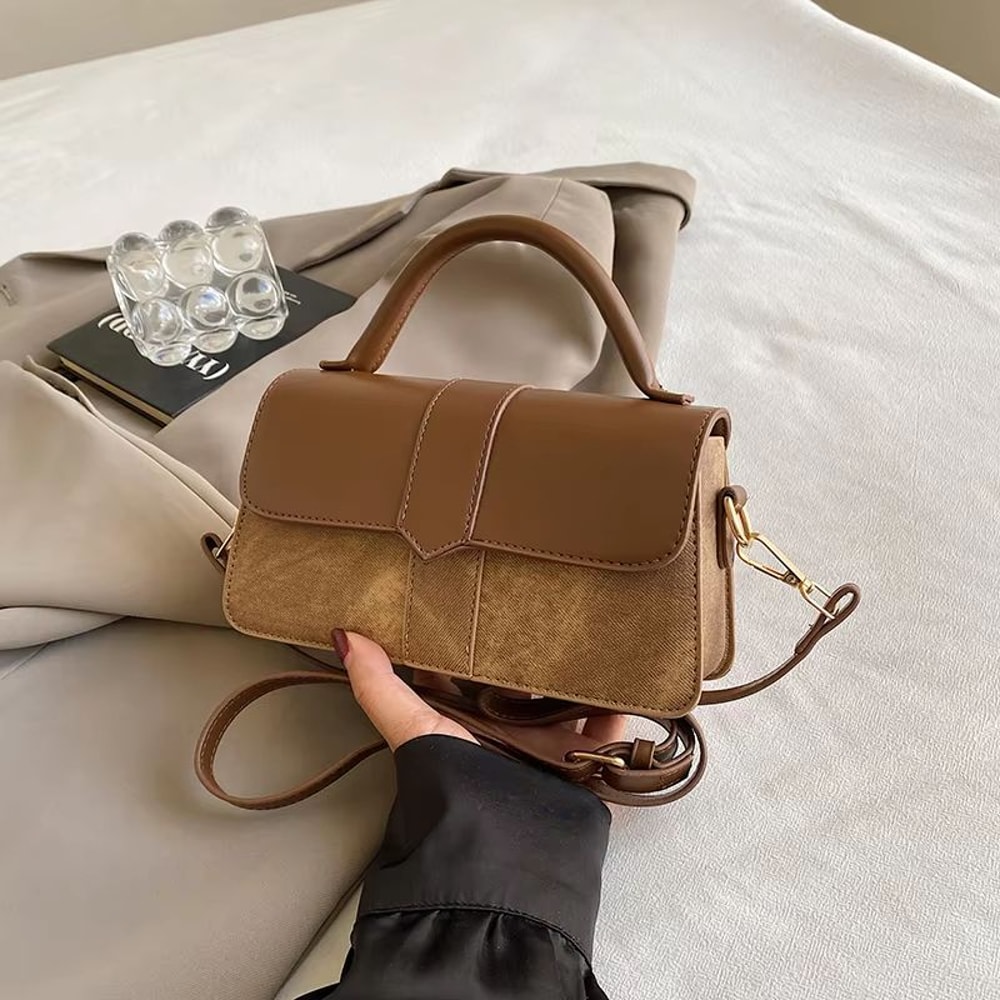 PU Leather Vintage Square Shoulder Bag For Women 11