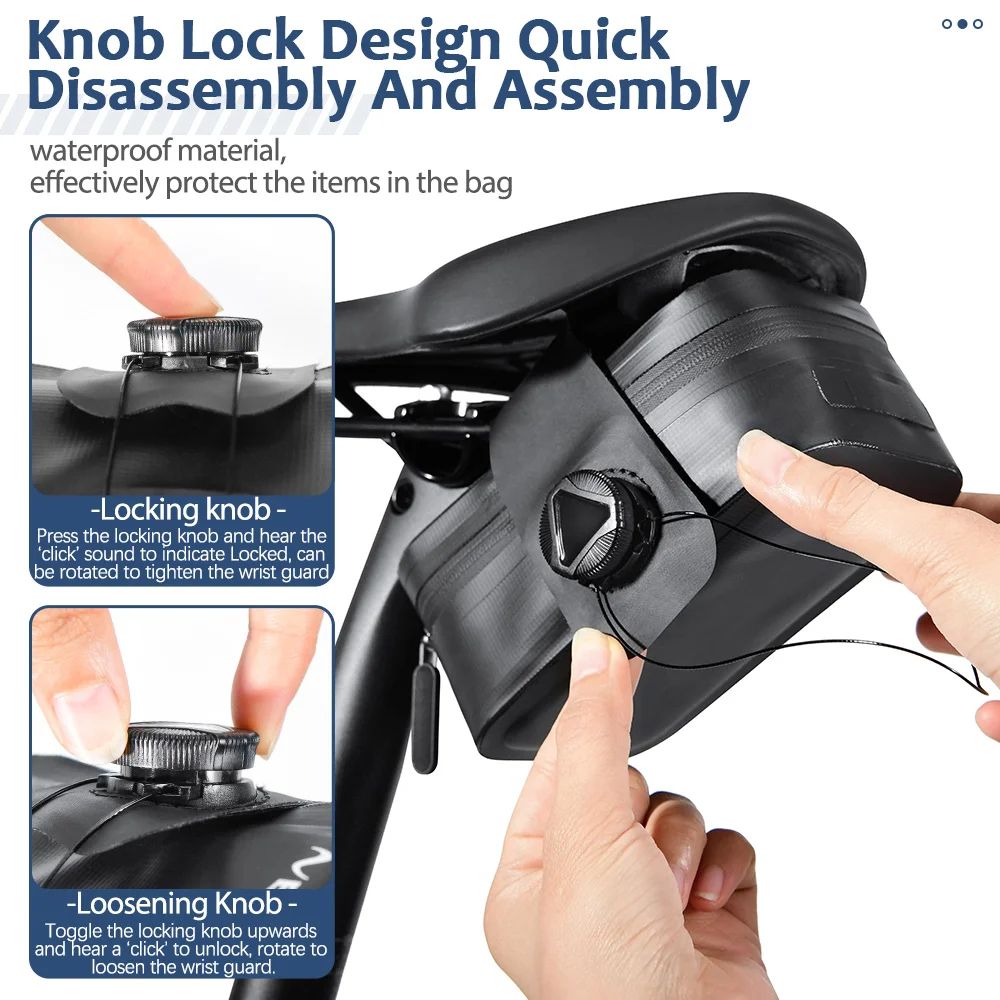 NEWBOLER Seamless Waterproof Rotating Buckle Mini Bike Saddle Bag 1