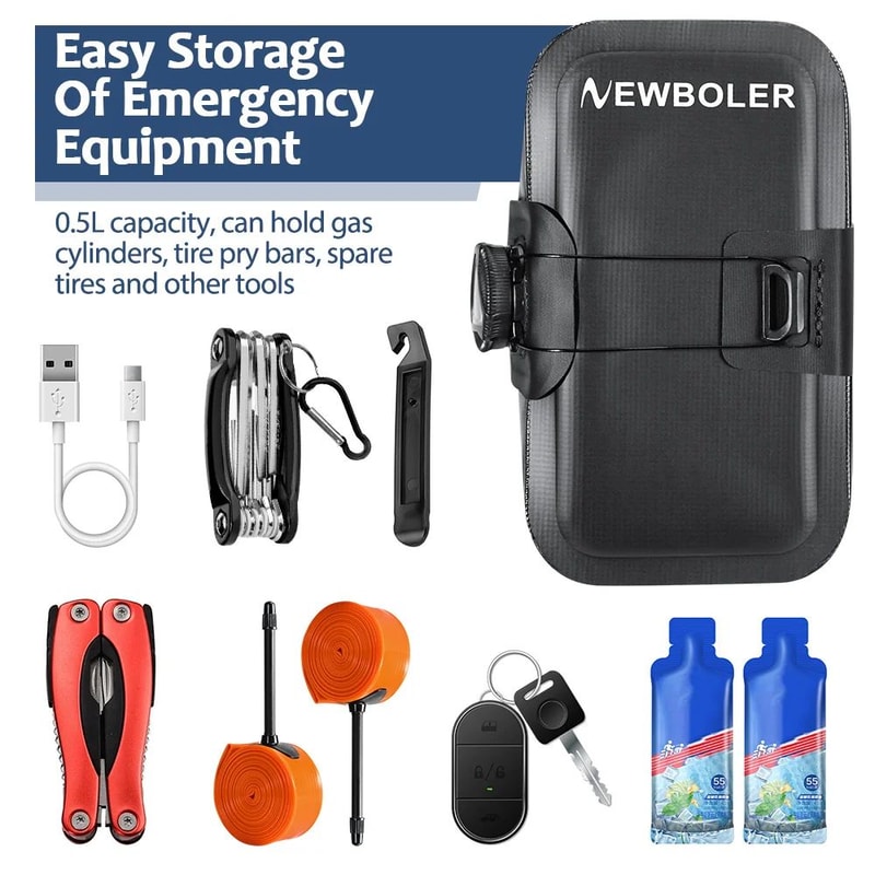 NEWBOLER Seamless Waterproof Rotating Buckle Mini Bike Saddle Bag 4