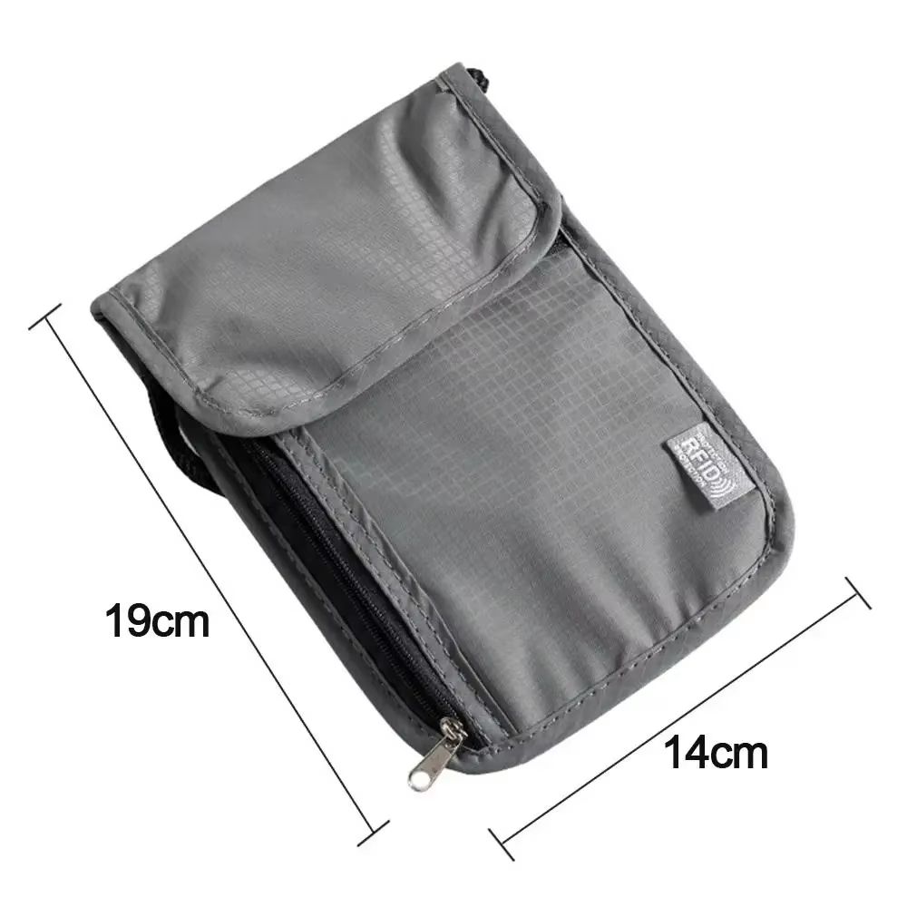 Waterproof RFID Blocking Nylon Neck Wallet Travel Document Passport Pouch 5