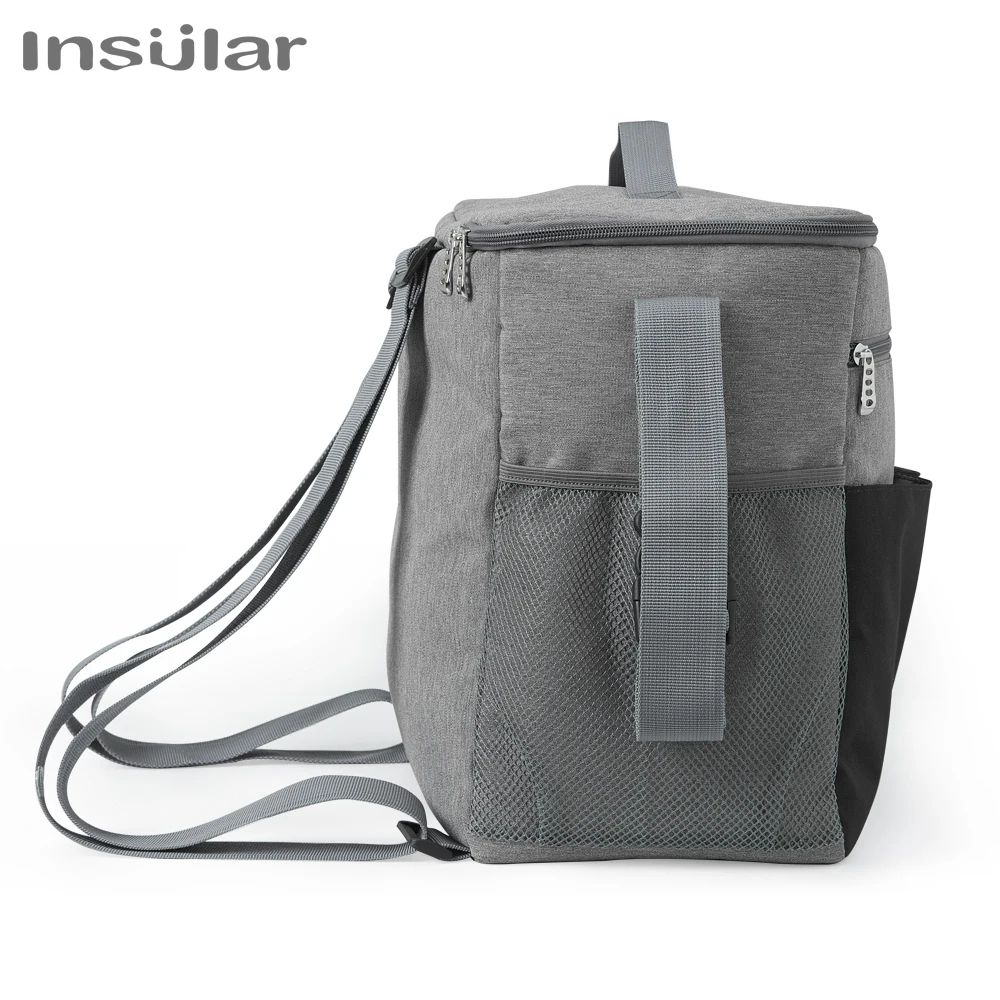 Insular Large Capacity Diaper Backpack With Anti Loss Zipper Travel Maternity Nursing Bag 4