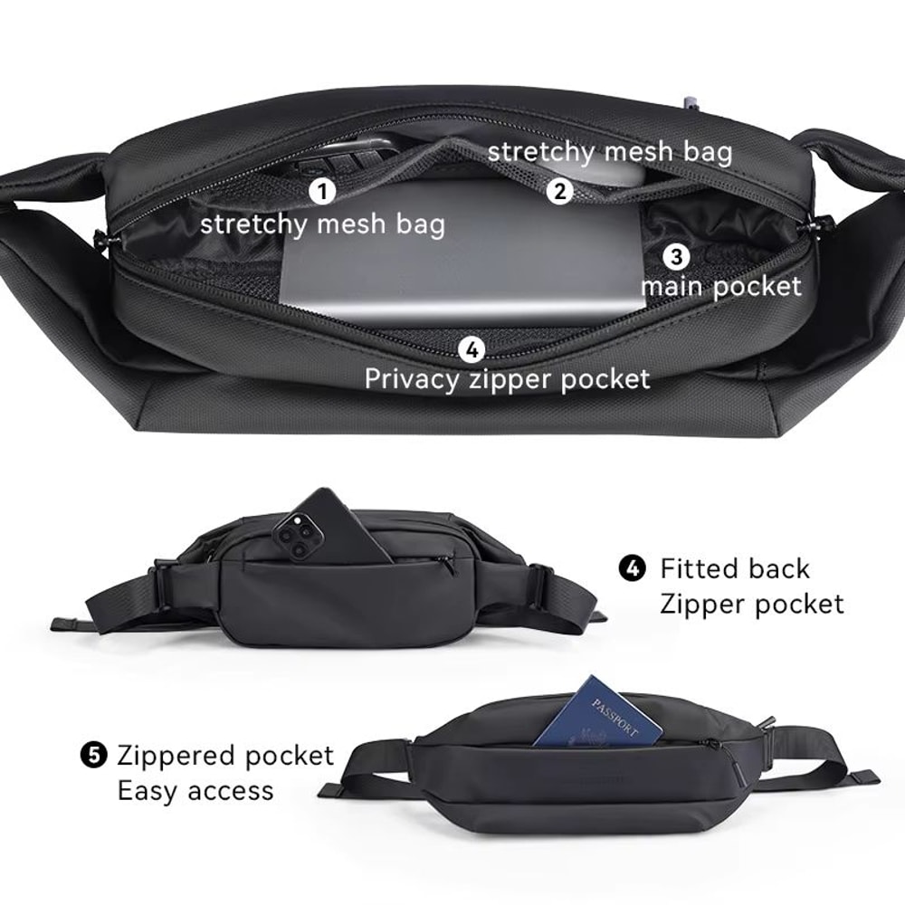 MarkRyden Waterproof Magnetic Buckle Crossbody Satchel With YKK Zipper Large Capacity 1