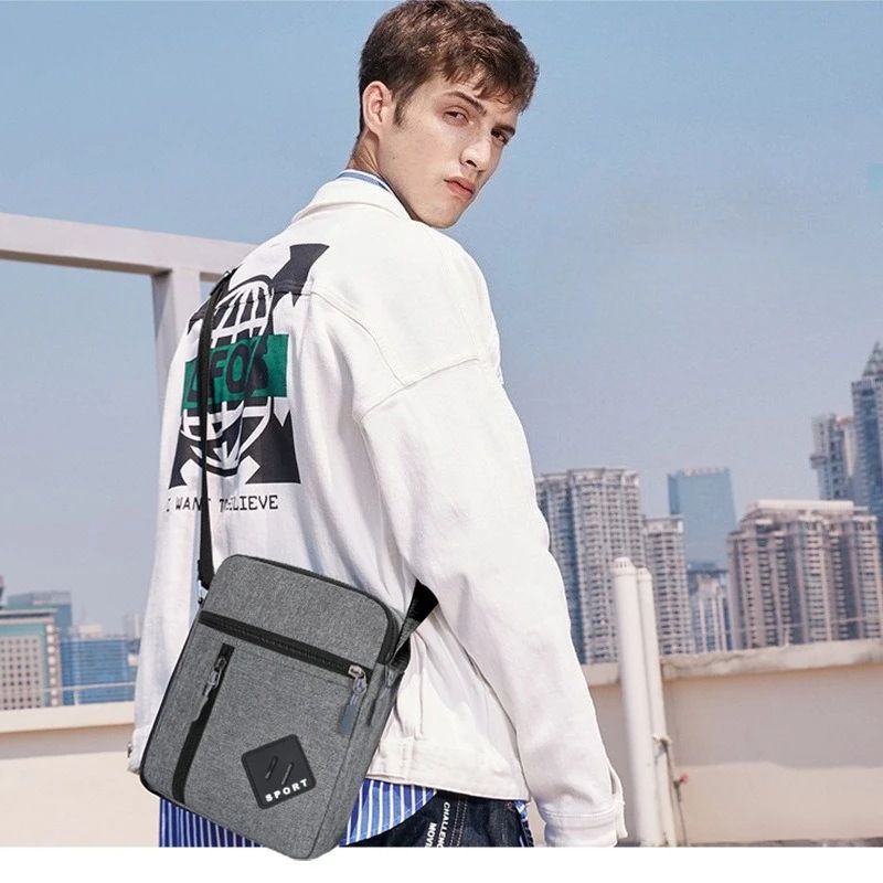 Mens Oxford Cloth Messenger Bag Simple Casual Business Crossbody Shoulder Bag For Work And Travel 4