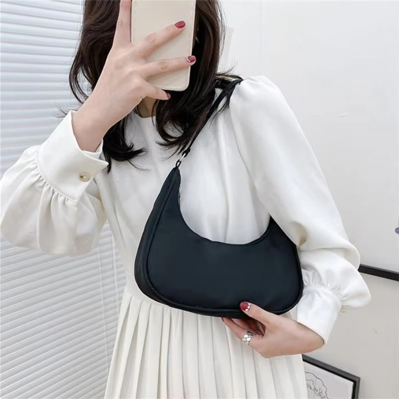 Stylish Solid Color Underarm Shoulder Tote Bag For Women 1