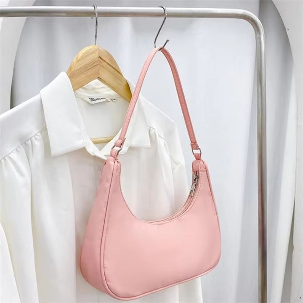 Stylish Solid Color Underarm Shoulder Tote Bag For Women 4