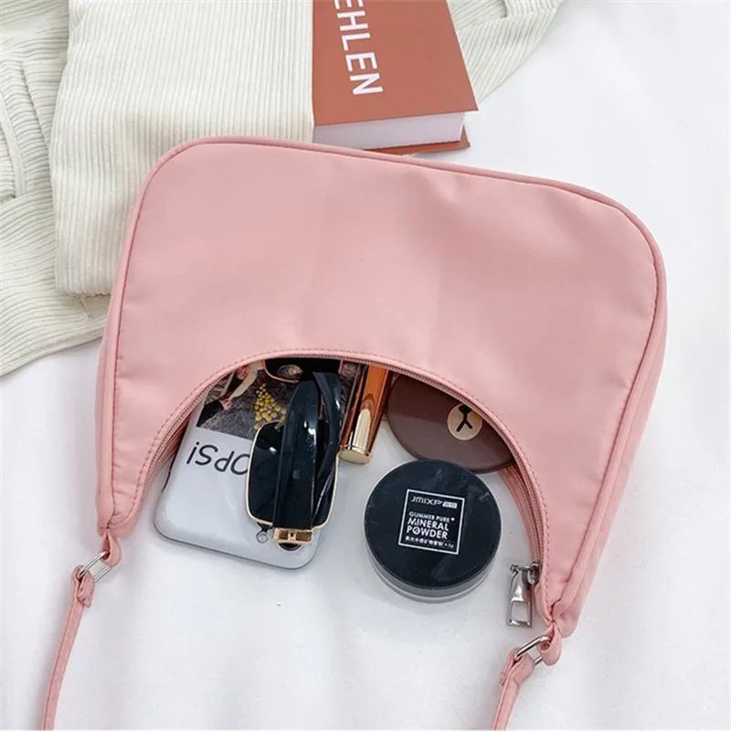 Stylish Solid Color Underarm Shoulder Tote Bag For Women 5