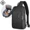 Waterproof AntiTheft Oxford Chest Crossbody Sling Bag With USB Port For Men 0