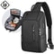 Waterproof AntiTheft Oxford Chest Crossbody Sling Bag With USB Port For Men 0