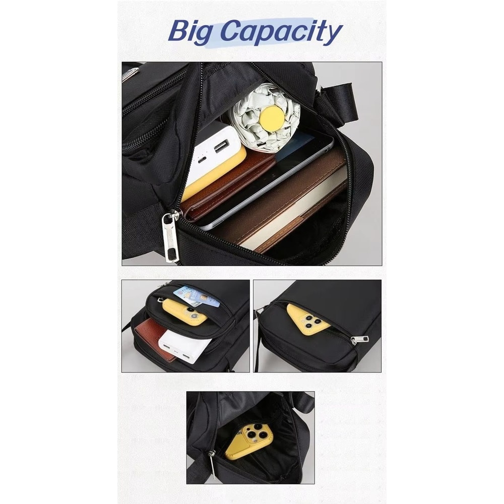 Waterproof Nylon Crossbody Satchel For Men Large Capacity Travel Messenger 5