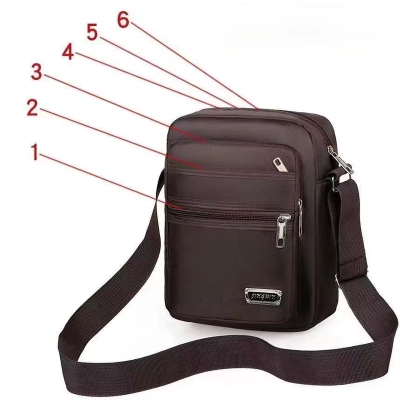 Waterproof Nylon Crossbody Satchel For Men Large Capacity Travel Messenger 13