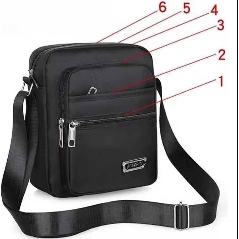 Waterproof Nylon Crossbody Satchel For Men Large Capacity Travel Messenger 6