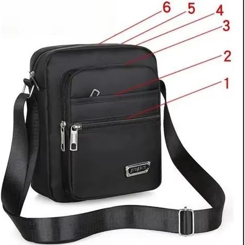 Waterproof Nylon Crossbody Satchel For Men Large Capacity Travel Messenger 6