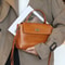 Luxury Suede Leather Messenger Bag With Gold Buckle Soft Genuine Leather Shoulder Tote 12