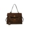 Luxury Suede Leather Messenger Bag With Gold Buckle Soft Genuine Leather Shoulder Tote 14