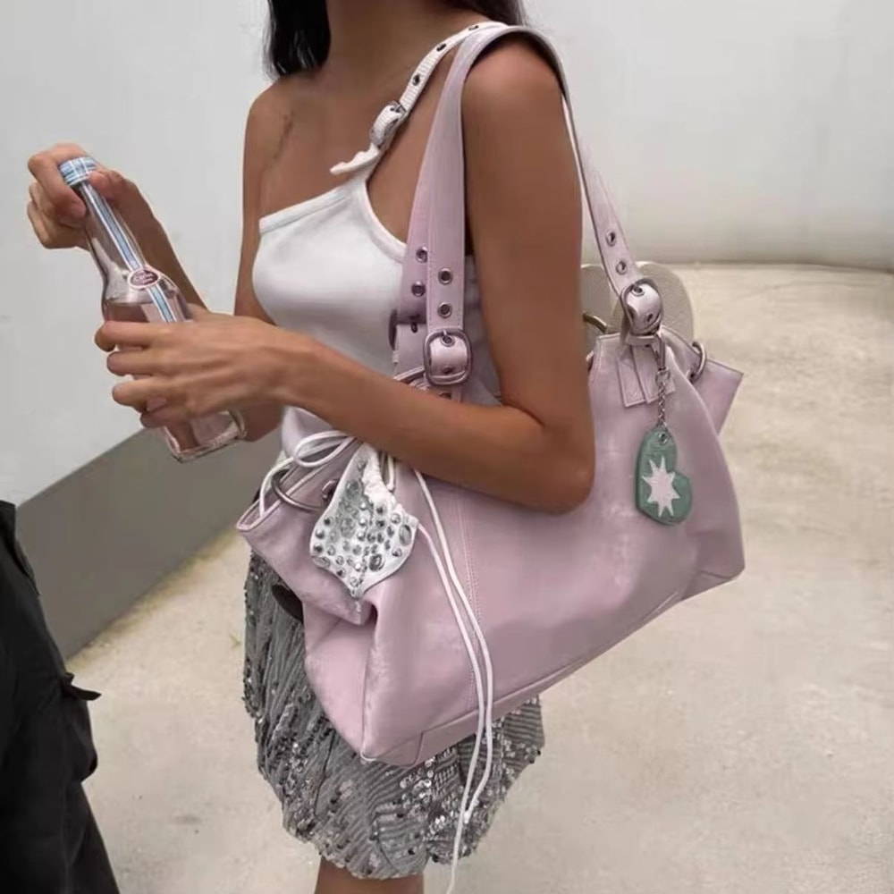 Vintage Dumpling Top Handle Satchel Tote Bag For Women Large Capacity 3