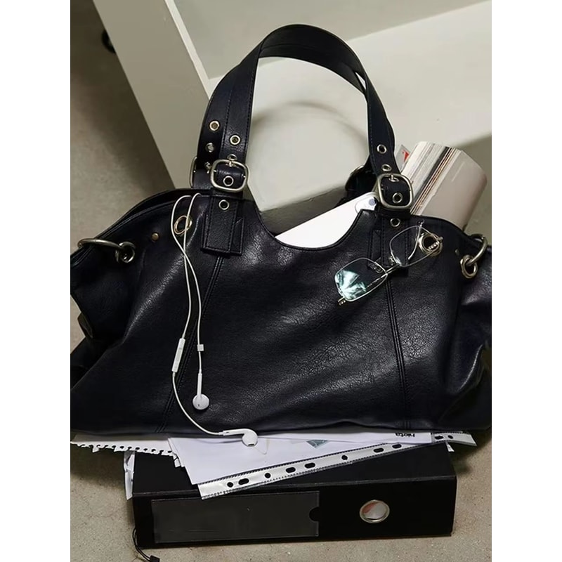 Vintage Dumpling Top Handle Satchel Tote Bag For Women Large Capacity 7