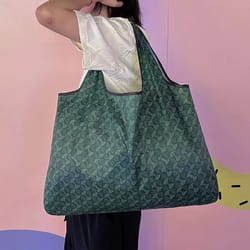 large capacity reusable shoulder bag satchel, lightweight foldable travel shopping bag with printed pattern