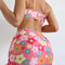 Womens 3Piece Floral Swimsuit Set With PushUp Bra Elastic Briefs And Cover Up Skirt Beachwear 1