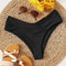 Womens HighWaisted Brazilian Bikini Set Sexy VCheeky Swimwear Bottoms In Black 3