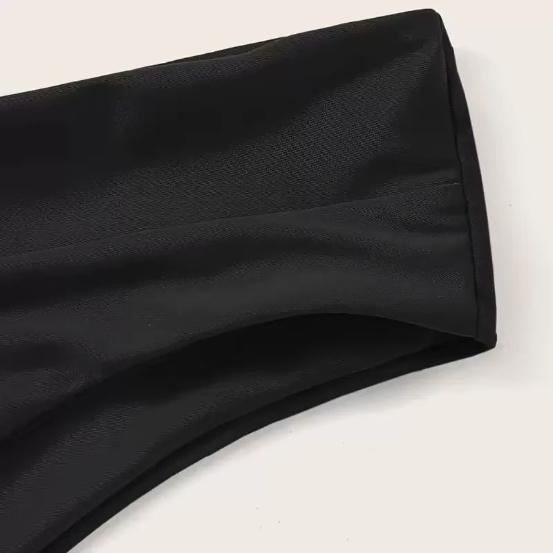 Womens HighWaisted Brazilian Bikini Set Sexy VCheeky Swimwear Bottoms In Black 5