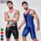AMORESY Mens Satin Smooth Sports Jumpsuit Shiny Activewear Surfing Yoga Bodysuit 0