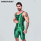 AMORESY Mens Satin Smooth Sports Jumpsuit Shiny Activewear Surfing Yoga Bodysuit 2