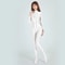AMORESY Satin LongSleeve FullLength Oil Tights Yoga Bodysuit Smooth Sport Jumpsuit For Men And Wome 2