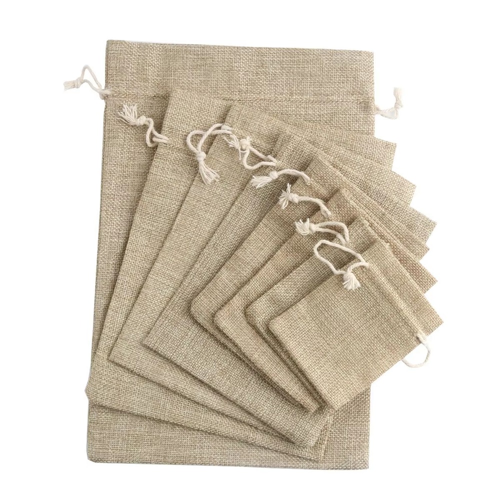 Jute Drawstring Gift Bags 50 Pack Cotton Linen Jewelry Pouches In 3 Sizes 4