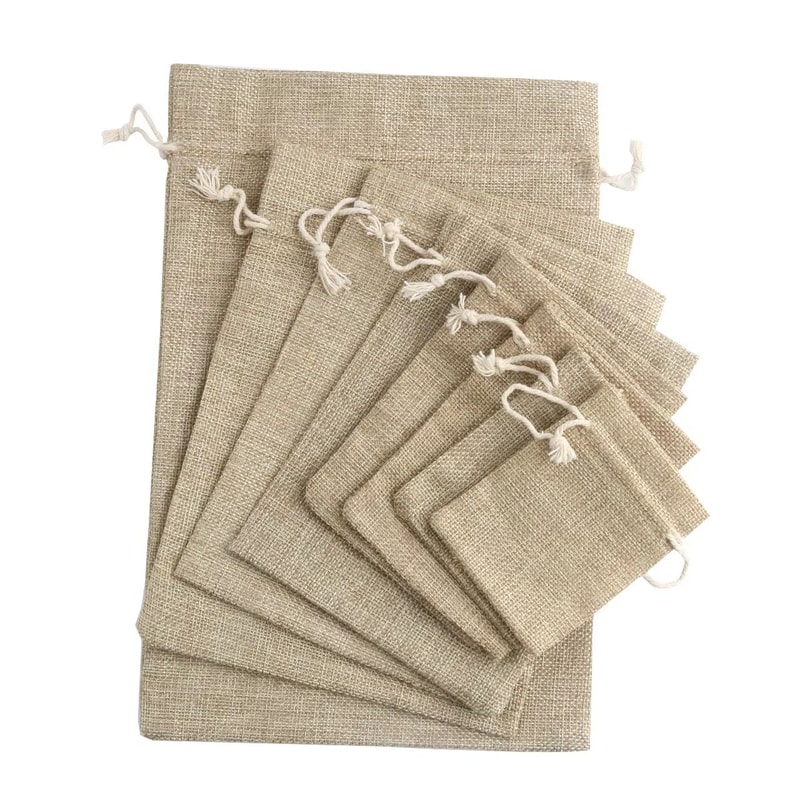 Jute Drawstring Gift Bags 50 Pack Cotton Linen Jewelry Pouches In 3 Sizes 4