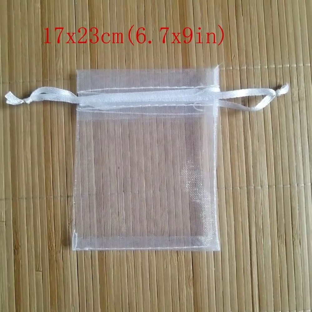 White Organza Drawstring Gift Bags 100 Pack Sheer Jewelry Pouches For Weddings And Holidays 11