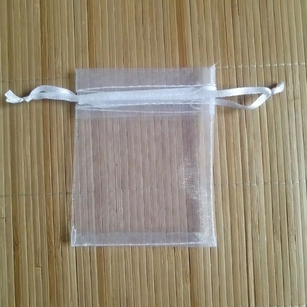 White Organza Drawstring Gift Bags 100 Pack Sheer Jewelry Pouches For Weddings And Holidays 16