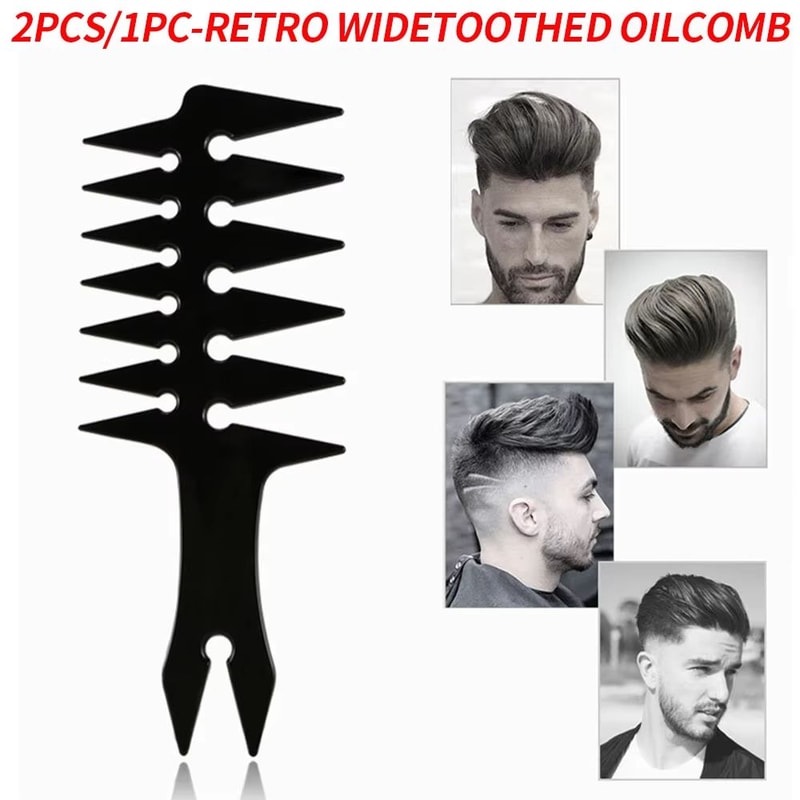 Mens Retro DoubleSided Oil Haircomb For Styling And Grooming 0