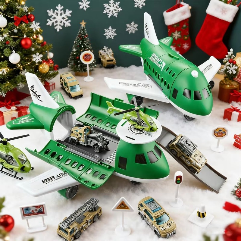 3in1 Transforming Plane Toy With Storage For Cars And Mini Plane 7