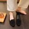 Spring Autumn Women Slip On Loafers Leather Cashmere Lined Flats Plus Size US 12 6