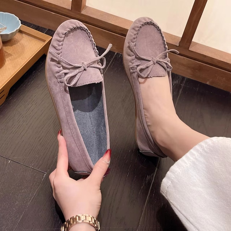 Spring Autumn Women Slip On Loafers Leather Cashmere Lined Flats Plus Size US 12 8