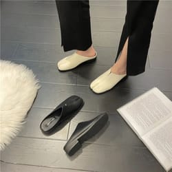 women's split toe tabi ninja flats leather casual loafers