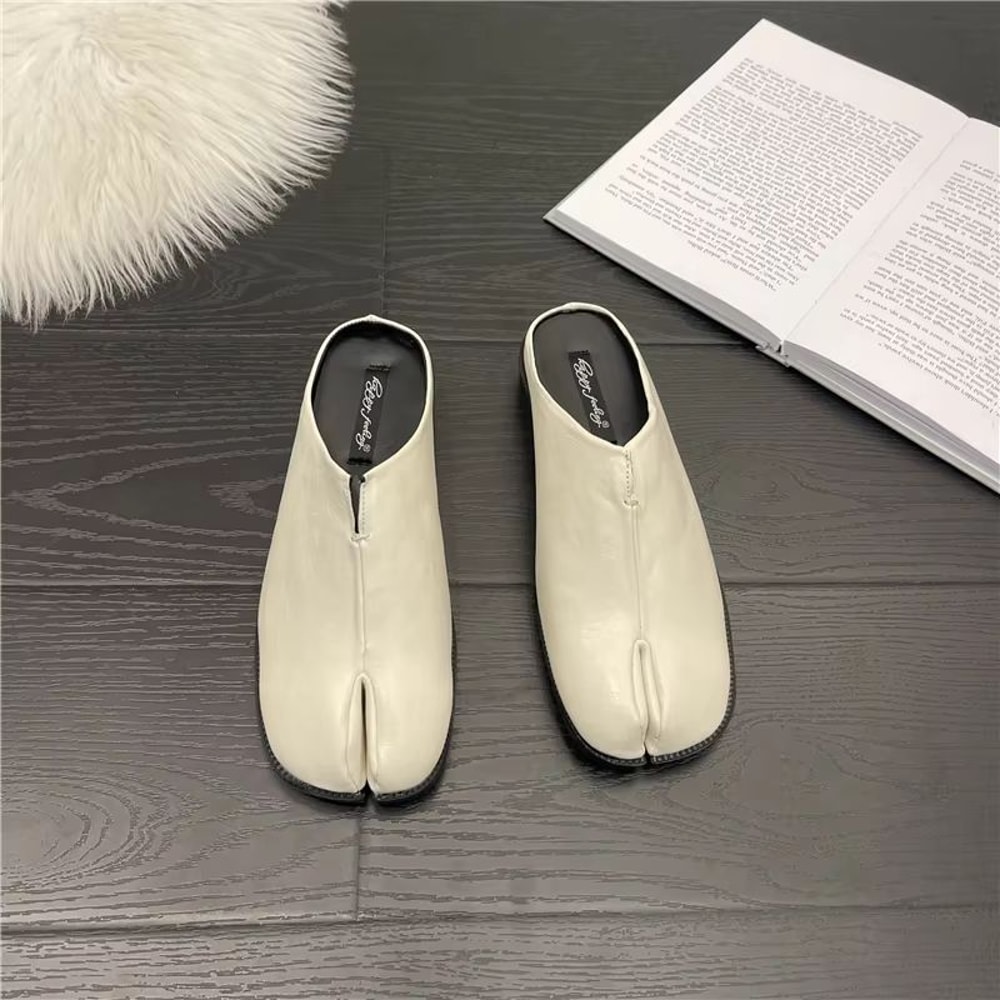 Womens Split Toe Tabi Ninja Flats Leather Casual Loafers 6