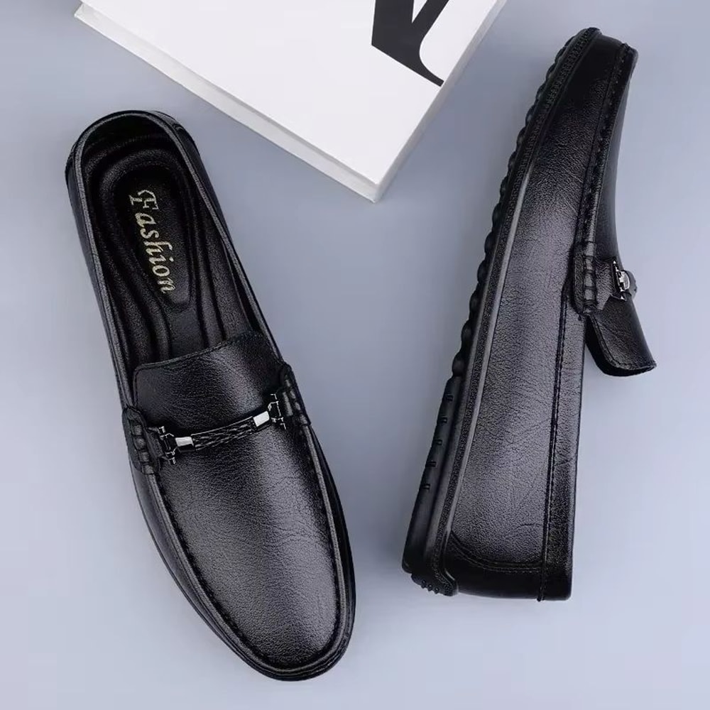 Classic Blue Genuine Leather SlipOn Loafers For Men 2