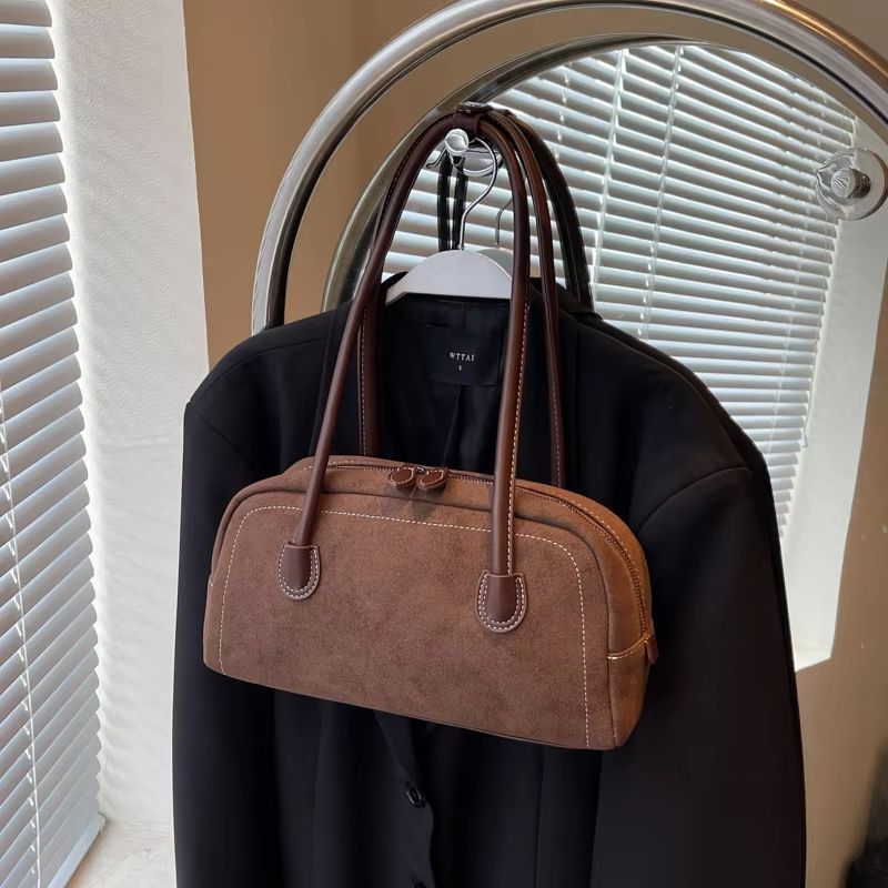 Womens MultiPocket Faux Suede Shoulder Tote Bag Casual Satchel Purse 4