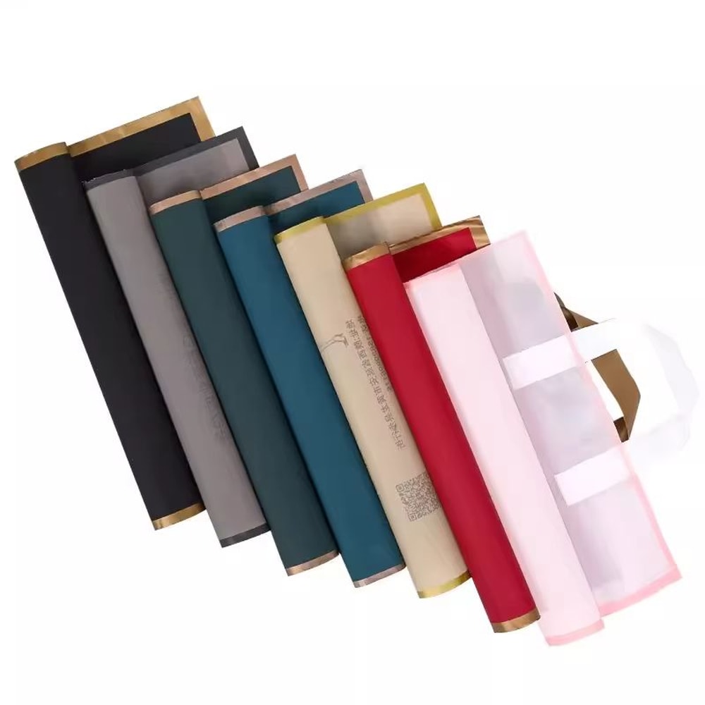 50 Pcs Customized Logo Tote Bags With Gold Edge Party Favor Shopping Packaging Bags 4