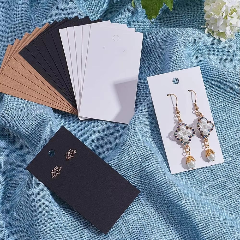 50 Pcs 5x9 Cm Kraft Paper Cardboard Jewelry Display Tags With SelfAdhesive Bags 3
