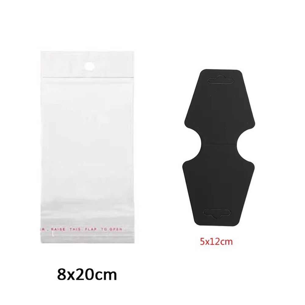 50 Pcs 5x9 Cm Kraft Paper Cardboard Jewelry Display Tags With SelfAdhesive Bags 11