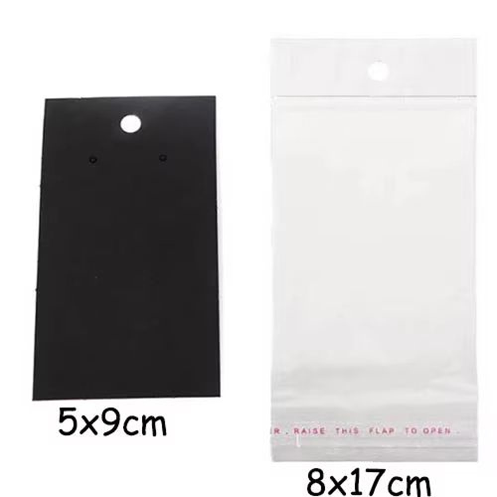 50 Pcs 5x9 Cm Kraft Paper Cardboard Jewelry Display Tags With SelfAdhesive Bags 13