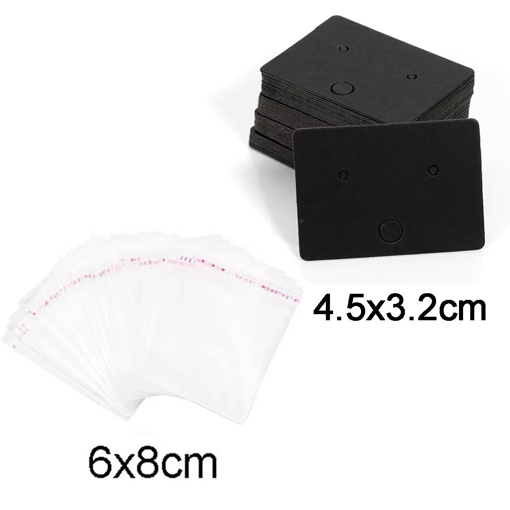 50 Pcs 5x9 Cm Kraft Paper Cardboard Jewelry Display Tags With SelfAdhesive Bags 14