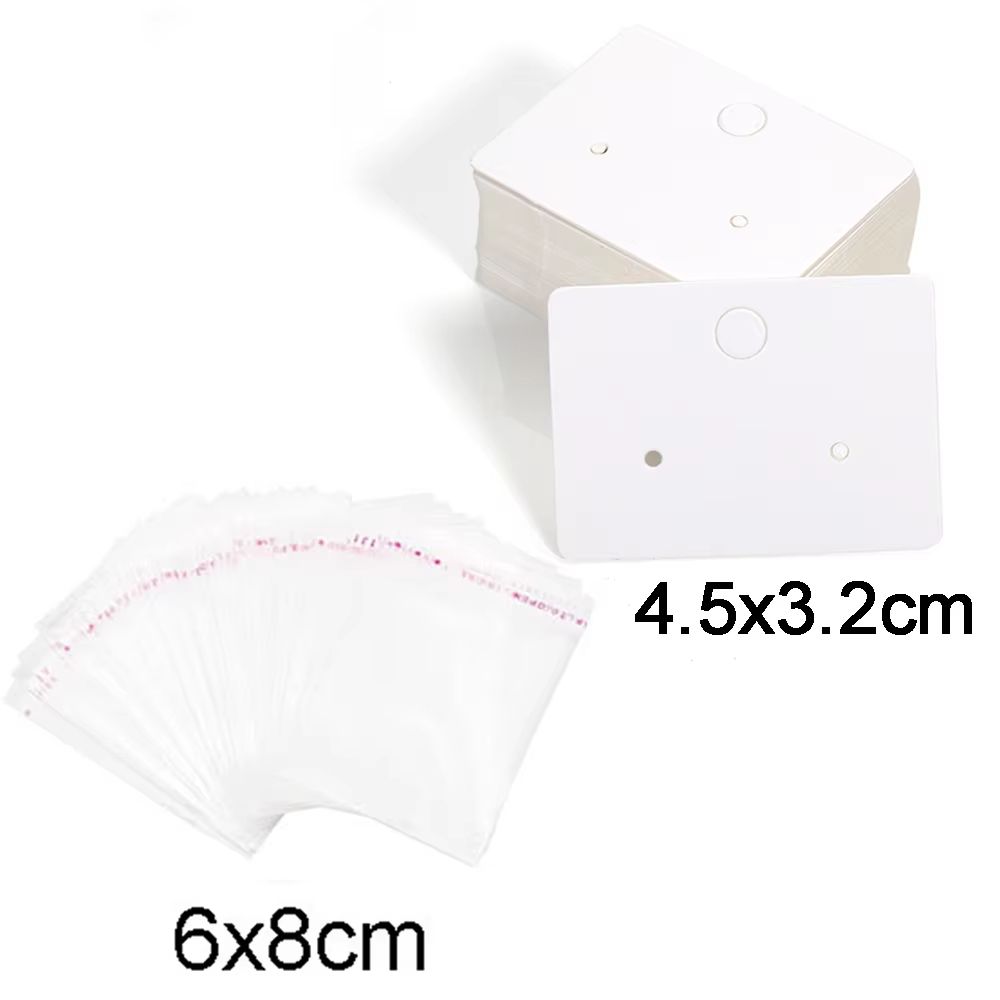 50 Pcs 5x9 Cm Kraft Paper Cardboard Jewelry Display Tags With SelfAdhesive Bags 15