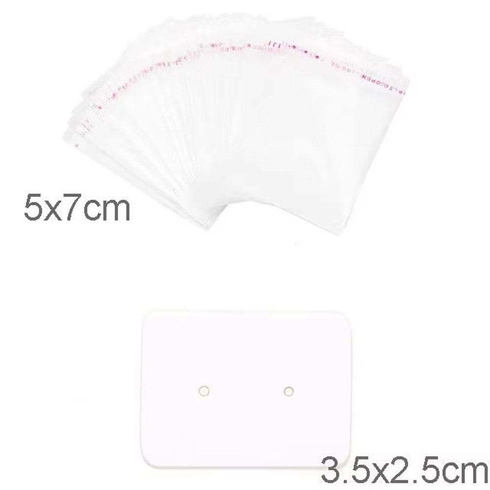 50 Pcs 5x9 Cm Kraft Paper Cardboard Jewelry Display Tags With SelfAdhesive Bags 20