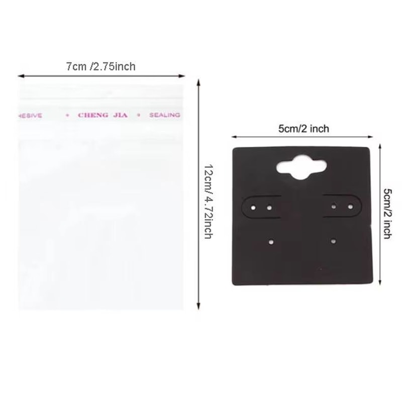 50 Pcs 5x9 Cm Kraft Paper Cardboard Jewelry Display Tags With SelfAdhesive Bags 23