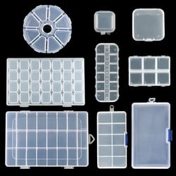 transparent adjustable plastic jewelry storage box with compartments